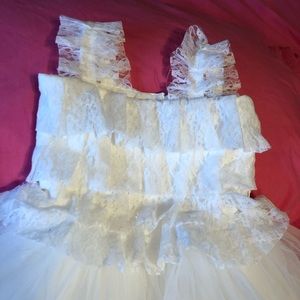 Tiered lace Flower girl dress, size 4